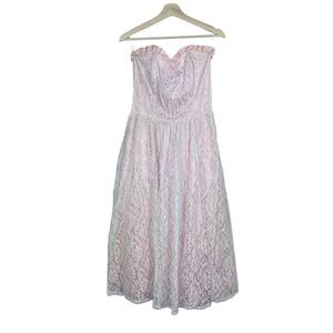 Gunne Sax by Jessica McClintock Vintage Lace Dress Prairie Tea Party Pink